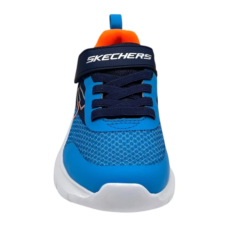 Skechers Squad Youth Boys Slip On Sneakers Size 1 Royal Navy Blue/Orange Shoes